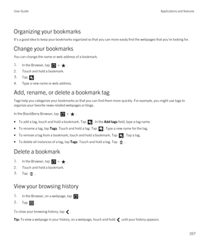 Page 267Organizing your bookmarks
It