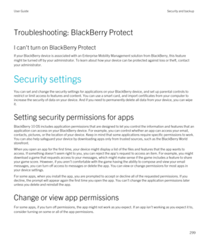 Page 299Troubleshooting: BlackBerry Protect
I can