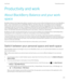 Page 275Productivity and work
About BlackBerry Balance and your work space BlackBerry Balance technology helps address corporate security concerns without limiting personal use of your BlackBerrydevice.  If your administrator turns on BlackBerry Balance, the device data, apps, and network access are separated so
that you have a work space and a personal space. The separate spaces help you avoid activities such as accidentally
copying work data into a personal app, or displaying 
confidential work data during a...