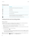 Page 98Camera icons
IconDescriptionSwitch between the front-facing and the rear-facing cameras.Take a picture.Record a video.Turn on the flash while recording a video.Stop recording a video.Touch and hold anywhere on the screen to permanently lock the focus on that area of the screen. Tap anywhere on the screen to unlock the focus.Access more options like flash, shooting modes, settings, and more.
Taking pictures and recording videos
Take a picture
Your BlackBerry device analyzes the current lighting conditions...