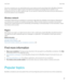 Page 27If you are a corporate user, your administrator sets up your email account by associating it with a BlackBerry Enterprise 
Server
. Your administrator might set options that determine the features and settings that are available on your 
smartphone and if you can add or update an app. You can view the IT policies that have been set by your administrator in 
the security options on your smartphone.
Wireless network
The wireless network that your smartphone is connected to might affect the availability of...