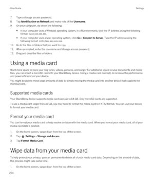 Page 2047.Type a storage access password.
8.Tap Identification on Network and make note of the Username.
9.On your computer, do one of the following:
