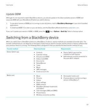Page 37Update BBM
Although it