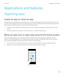Page 209Applications and features
Organizing apps
Leave an app or close an app Instead of closing an app when you