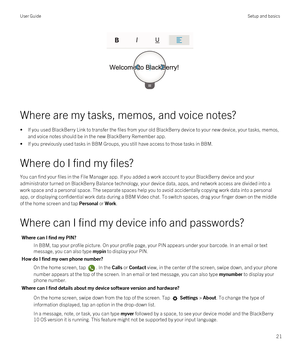 Page 21 
Where are my tasks, memos, and voice notes?
