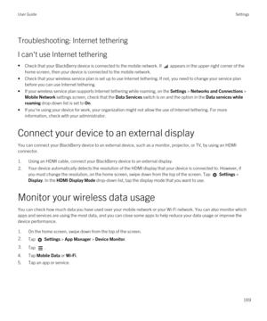 Page 169Troubleshooting: Internet tethering
I can