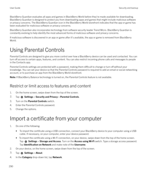 Page 290BlackBerry Guardian evaluates all apps and games in BlackBerry World before they