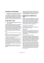 Page 2323
Configuración del sistema
Conectando un sincronizador
Al usar Cubase junto con grabadores de cinta magnetofó-
nica, necesitará probablemente añadir un sincronizador a 
su sistema. Todas las conexiones y procedimientos de 
configuración para la sincronización se hallan descritos en 
el capítulo “Sincronización” del Manual de Operaciones.
Configurando el video 
Cubase reproduce películas de video en los formatos AVI, 
QuickTime o MPEG. En Windows, la señal de video 
puede ser reproducida usando uno de...
