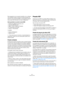 Page 327327
Presets de Pista
Para asegurarlo use un proyecto plantilla con la configura-
ción del VSTi incluida y ponga los sonidos (presets de 
pista) de este proyecto plantilla en subcarpetas específi-
cas, ya que sólo funcionan con esta configuración.
Datos guardados en presets de pista MIDI
 Modificadores MIDI (Transposición, etc.)
 Inserciones MIDI (Efectos)
 Salida + Canal o Cambio de Programa
 El Transformador de Entrada
 Volumen + Panoramizado
Y también:
 Ajustes de Pentagrama
 Ajustes de Color
ÖTome...