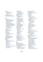 Page 688688
Índice alfabético
Invertir 243
Crescendo 617
Ligaduras normales y de 
fraseo 615
Plicas 581
Invertir (Función MIDI) 361
Ir a la página anterior/siguiente 527
L
La Pool
Acerca de 293
Administrar clips de audio 296
Carpeta de grabación 303
Convertir Archivos 305
Escuchar 300
Filtros de búsqueda 299
Funcionalidad de búsqueda 298
Iconos de la columna Estado 295
Importar ficheros de Pool 305
Importar Medio 301
Localizar ficheros 
desaparecidos 300
Latencia
Monitorización 78
VST System Link 464
Legato 358...