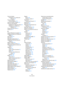 Page 692692
Índice alfabético
Punto de Ajuste
Configurar en la ventana de 
Proyecto 60
Punto de división
Función Explotar 575
Punto de división variable 573
Punto de snap (ajuste)
Establecer en clips de la Pool 301
Establecer en el Editor de 
Muestras 260
Puntos de Cruce Cero 62
Puntos Q 277
R
Rango (Parámetro de pista) 345
Rango de Captura de Grabación 
(MIDI) 90
Reconstruir 300
Recortar 60
Recuperar grabaciones 93
Redistribuir Controles (lista de 
Pistas) 40
Reducir Datos 360
Reducir espacios vacíos 279...