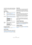 Page 546546
Transcription des enregistrements MIDI
L’onglet Options contient des réglages supplémentaires 
de portée. Vous trouverez ci-dessous une brève descrip-
tion de ceux-ci, avec des reports vers des explications 
plus détaillées.
Commutateurs
Drum Map de partition
Ces réglages sont tous décrits au chapitre “Partition ryth-
mique” à la page 664.
Taille des portées
Cette section vous permet d’ajuster le nombre de portées 
du système et de contrôler l’espace les séparant. Voir 
“Création manuelle de...
