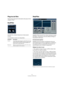 Page 2222
Les plug-ins d’effet fournis
Plug-ins de filtre
Cette section regroupe les descriptions des plug-ins de la 
catégorie “Filter”.
DualFilter
Cet effet filtre certaines fréquences et laisse passer 
d’autres.
Les paramètres suivants sont disponibles :
StepFilter
StepFilter (“filtre par pas”) est un filtre multimode contrôlé 
par pattern, qui permet de créer des effets de filtrage et 
de pulsations rythmiques.
Fonctionnement général
StepFilter permet de générer simultanément deux pat-
terns (séquences) de...