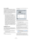 Page 550550
Voci polifoniche
Voci e canali MIDI
Internamente, Cubase organizza le note in voci modifi-
cando il rispettivi valori dei canali MIDI. Normalmente, essi 
si configurano in modo che le note con il canale MIDI 3 
appartengono alla voce 3, ecc. Quasi sempre il vincolo tra 
canali MIDI e voci è totalmente trasparente per l’utente. 
Talvolta si può trarre vantaggio da questa relazione (come 
descritto più avanti in questo capitolo). Inoltre, ci sono al-
cune altre cose importanti da osservare:
Configurare...