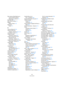Page 654654
Indice analitico
Bus ingresso Map Metering su
Traccia Audio (in Direct 
Monitoring) - Opzione 73
Bus Main Mix 16
Bus uscita di default 16
Bypass
Effetti in Send 178
Bypassare
Insert 171
C
Calcola (Hitpoint) 263
Calcola Tempo dal
Tapping - Funzione 347, 413
Calcolatore Tempo 412
Cambia Velocity
Parametro Traccia 330
Cambio di Dimensioni Con
Spostamento del
Contenuto - Opzione 49
Cambio di Dimensioni con Time
Stretching - Opzione 50
Canale MIDI
Effetti Send 333
In drum map 373
Canali Audio
Collegamento...