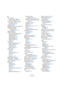 Page 656656
Indice analitico
E
Edit - Pulsante
Inspector Traccia MIDI 328
Strisce di canale audio 137
Edit come Percussioni quando é 
assegnata una Drum 
map - Opzione 349
Edit In-Place 366
Editing Drum Map nello spartito 635
Editing Sez.Controller
Disegna di default
(Opzione) 362, 365
Editing via MIDI 360
Editor dei Campioni
Informazioni sulla clip audio 243
Pagina Definizione 245
Pagina Hitpoint 246
Pagina Intervallo 246
Pagina Playback 245
Pagina Processa 246
Toolbar 243
Editor Elenco
Editing nel display...