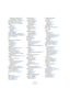 Page 661661
Indice analitico
Trasposizione (Funzione) 341
Trasposizione (in editor) 357
Note senza Gambo - Opzione 562
Note Velocity - Cursore 356
Note, vedere anche “Note MIDI”
NPL file
Librerie 468
Numeri misura
Impostazioni 610
Offset 611
Spaziatura 610
Numeri pagina 607
Numero di Battute - Riquadro 626
Numero iniziale di Misure per Rigo 626
Nuovo Progetto 35
O
Offset dei numeri misura 611
Ogg Vorbis
Importare file 471
Ogg Vorbis file
Esportare 431
OMF file 472
Online (VST System Link) 448
Opzioni Avvio 467...