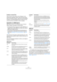 Page 445445
Der Projekt-Browser
Erstellen von Audio-Parts
Wenn Sie den Audio-Ordner einer Audiospur in der 
Strukturliste ausgewählt haben, können Sie leere Audio-
Parts auf der Spur erzeugen, indem Sie auf den Einfügen-
Schalter in der Werkzeugzeile klicken. Ein Part wird zwi-
schen dem linken und rechten Locator eingefügt.
Bearbeiten von MIDI-Spuren
MIDI-Spuren können wie Audiospuren zwei »Unterein-
träge« enthalten: Spurdaten und Automation.
 Der Spurdaten-Eintrag entspricht der aktuellen MIDI-Spur im...