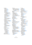 Page 690690
Stichwortverzeichnis
Audioeffekte
Anwenden 246
Aufnehmen mit 83
Automatisieren 230
Bearbeiten 192
Beschreibung 178
Einfrieren 184
Externe Effekte 192
Für Ausgangsbusse (Master-
Insert-Effekte) 183
In Surround-Konfigurationen 221
Insert-Effekte 180
Post-Fader-Inserts 180
Pre/Post-Fader-Sends 187
Presets auswählen 210
Sends 187
Speichern 194
Tempo-Synchronisation 179
Verwalten in Unterordnern 197
VST System Link 475
Audio-Events
Auswahlbereiche festlegen 263
Bearbeiten im Sample-Editor 255
Beschreibung...