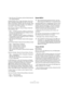 Page 1919
Fernbedienung in Cubase
 Wenn Sie einen V-Pot drücken, werden die Sends dieses Ka-
nals umgangen (Bypass).
Schalter Snd/Ins 2 bis 4: Fader-Set-Modus: Send 2 bis 
Send 4 (dieselbe Funktionalität wie oben). Je nach dem 
Status des Schalters »Snd/Ins« (über dem Schalter »Snd/
Ins 1«) werden die Schalter »Snd/Ins 1« bis »Snd/Ins 4« 
den Sends 1–4 bzw. 5–8 zugewiesen.
EQs-Schalter (im Bereich »Channel-Strips«): Selected-
Channel-Modus: EQ:
 Seite 1 – Verstärkung, Frequenz, Q-Bereich und Ein/Aus für 
die...