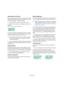 Page 6161
The Sample Editor
Moving segments horizontally
After cutting a segment it may be necessary to move seg-
ments horizontally, for example, if you notice that a note is 
at the wrong position. Proceed as follows:
1.On the VariAudio tab activate Segments mode.
2.Move the mouse pointer over the upper border of the 
segment.
The mouse pointer becomes a double arrow.
3.Click and drag the whole segment to the left or right.
The segment is moved accordingly. If several segments are selected, they 
are all...