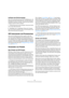 Page 138138
VST-Instrumente und Instrumentenspuren
Aufheben des Einfriervorgangs
Wenn Sie weitere Einstellungen (für die MIDI-Spuren, die 
Parameter des VST-Instruments bzw. die VST-Instrumen-
tenkanäle) vornehmen möchten, müssen Sie den Einfrier-
vorgang zunächst wieder aufheben:
1.Klicken Sie erneut auf den Schalter »Instrument einfrie-
ren« für das VST-Instrument.
2.Bestätigen Sie im angezeigten Dialog den Vorgang.
Wenn Sie auf »Dateien beibehalten« klicken, wird die Audiodatei mit den 
Daten des...