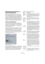 Page 342342
Arbeiten mit Dateien
Exportieren und Importieren von 
Standard-MIDI-Dateien
Cubase Essential kann MIDI-Dateien im SMF-Format 
(SMF = Standard MIDI File) importieren und exportieren. 
So können Sie MIDI-Material von und in jede MIDI-An-
wendung auf jeder beliebigen Plattform übertragen. Beim 
Importieren und Exportieren von MIDI-Dateien können Sie 
außerdem festlegen, ob bestimmte Spur-spezifische Ein-
stellungen in den Dateien enthalten sein sollen (Automati-
onsspuren, Lautstärke- und...