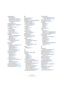 Page 366366
Stichwortverzeichnis
Ausgangsbusse
Beschreibung 10
Ein-/Ausblenden im Mixer 13
Weiterleiten von Kanälen an 12
Zusammenmischen in eine 
Datei 301
Ausgangskanäle 100
Ausgewählte Spur vergrößern 25
Ausrichten 174
Aktivieren im Pool 174
Ausschalten
Insert-Effekte 116
Auswahl als Datei
Sample-Editor 172
Auswahl im Pool finden 193
Auswählen
Events im Projekt-Fenster 31
MIDI-Noten 256, 269
Mixerkanäle 104
Auswahlwerkzeug
Zusätzliche Informationen 
anzeigen 22
Auto-Fades 74
Automation
Anzeigen und Ausblenden...