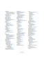 Page 371371
Stichwortverzeichnis
Rasterpunkt
Einstellen im Sample-Editor 170
Für Clips im Pool festlegen 197
Im Projekt-Fenster einstellen 42
Read-Schalter 148
Rechteck-Modus 265
Automation 151
Rechter Locator 47
ReCycle-Dateien 341
Rekonstruieren 196
Relatives Raster (Rastermodus-
Einblendmenü) 42
Resolving 309
ReWire
Beschreibung 331
Kanäle 333
Kanäle einschalten 332
MIDI-Daten weiterleiten 333
REX-Dateien 341
Routing
Effektsends 121
R-Schalter 148
Rückgängig
Audiobearbeitung 161
Aufnahme 57
Rückwirkende...