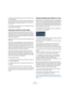 Page 108108
Audio effects
4.Make sure the dithering plug-in is set to dither to the 
correct resolution.
This would be the resolution of your audio hardware (on playback) or the 
desired resolution for the mixdown file you want to create (as set in the 
Export Audio Mixdown dialog, see the chapter “Export Audio Mixdown” 
on page 272).
5.Use the other parameters in the control panel to set up 
the dithering to your liking.
Using group channels for insert effects
Like all other channels, group channels can have up...