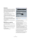 Page 273273
Export Audio Mixdown
Introduction
The Export Audio Mixdown function in Cubase Essential 
allows you to mix down audio from the program to a file on 
your hard disk. You always mix down an output bus. For 
example, if you have set up a stereo mix with tracks routed 
to a stereo output bus, mixing down that output bus would 
give you a mixdown file containing the whole mix.
Please note the following:
The Export Audio Mixdown function mixes down the 
area between the left and right locators.
When you...