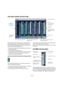 Page 9191
The mixer
The audio-related channel strips 
All audio-related channel types (audio, instrument track, 
input/output channels, group, effect return, VST Instru-
ment and ReWire) basically have the same channel strip 
layout, with the following differences:
 Only audio and instrument track channels have a Monitor and 
Record Enable button.
 Output channels do not have sends.
 Instrument track and VST Instrument channels have an addi-
tional button for opening the instrument’s control panel.
 Output...