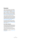 Page 161161
L’éditeur d’échantillons
Présentation
L’éditeur d’échantillons permet de voir et de manipuler 
l’audio au niveau du clip audio, en coupant, collant, sup-
primant ou en dessinant des données audio, ou encore 
par traitement ou application d’effets (voir “Traitements et 
fonctions audio” à la page 151). Cette édition peut être 
appelée “non-destructive”, en ce sens que vous pouvez 
annuler tous les changements et revenir aux versions ori-
ginales à tout moment grâce à l’Historique des Modifica-
tions...