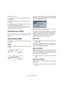 Page 239239
Traitement et quantification MIDI
Procédez comme ceci :
1.Sélectionnez le ou les conteneurs(s) contenant des 
données MIDI.
2.Sélectionnez “Dissoudre les Conteneurs” dans le 
menu MIDI.
3.Dans le dialogue qui apparaît alors, sélectionnez l’op-
tion “Séparer par Hauteurs de Notes”.
Une nouvelle piste MIDI est alors créée pour chaque hauteur différente 
utilisée dans le ou les conteneur(s) sélectionné(s). Pour finir, le ou les 
conteneur(s) d’origine sont rendus muets.
Conversion de la O-Note
Voir...