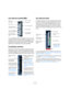 Page 9797
La console
Les voies de console MIDI
Les voies MIDI permettent de contrôler le volume et le pa-
noramique de votre instrument MIDI (à condition qu’il soit 
configuré de façon à recevoir les messages MIDI corres-
pondants). Les paramètres disponibles ici se retrouvent 
également dans l’Inspecteur pour les pistes MIDI.
Le panneau commun
Le panneau commun se trouve dans la partie gauche des 
fenêtres de Console. Il contient les paramètres permettant 
de modifier l’apparence et le comportement de la...
