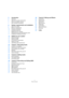 Page 44
Table of Contents
5Introduction
6Welcome
6About the manuals and the help
7About the program versions
7Key command conventions
8System requirements and installation
9About this chapter
9Minimum requirements
10Hardware Installation
11Installing Cubase LE
11Registering your software
11Defragment the hard disk (Windows only)
11Installing the Additional Content
12Setting up your system
13Setting up audio
17Setting up MIDI
18Connecting a synchronizer
19Setting up video 
19Optimizing audio performance...