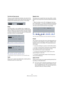 Page 157157
MIDI processing and quantizing
The Grid and Type pop-ups
These are used to determine the basic note value for the 
quantizing grid. In other words, these have the same func-
tionality as the Quantize pop-up menu on the toolbar.
Swing
The Swing slider is only available when a straight note 
value is selected for the grid and Tuplet is off (see below). 
It lets you offset every second position in the grid, creating 
a swing or shuffle feel. When you adjust the Swing slider, 
the result is shown in the...