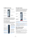 Page 8080
The mixer
The MIDI channel strips
The MIDI channel strips allow you to control volume and 
pan in your MIDI instrument (provided that they are set up to 
receive the corresponding MIDI messages). The settings 
here are also available in the Inspector for MIDI tracks.
The common panel
The common panel appears to the left in the mixer windows 
and contains settings for changing the look and behavior of 
the mixer, as well as global settings for all channels.
The output channels
The output bus you set up...