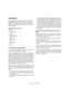 Page 171171
Traitement et quantification MIDI
Introduction
Ce chapitre décrit les diverses fonctions de traitement 
MIDI disponibles à partir du menu MIDI. Ces fonctions 
permettent de changer les notes et autres événements 
MIDI, que ce soit depuis la fenêtre Projet ou à l’intérieur 
d’un éditeur MIDI.
Fonctions MIDI ou paramètres MIDI ?
Il existe des fonctions MIDI qui n’ont pas de contrepartie 
dans les paramètres MIDI et vice versa.
Parfois, il est possible d’exécuter une fonction MIDI en uti-
lisant des...