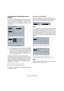 Page 173173
Traitement et quantification MIDI
Configuration de la Quantification dans le 
dialogue
Si vous voulez d’autres options en plus de celles du menu 
local, sélectionnez “Configuration de la Quantification…” 
dans le menu MIDI (ou “Configuration…” dans le menu lo-
cal Quantifier) pour ouvrir le dialogue Configuration de la 
Quantification.
L’Affichage de la Grille montre une mesure (quatre 
temps), les lignes bleues représentant la Grille de Quanti-
fication (les positions sur lesquelles les notes seront...