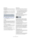Page 174174
Traitement et quantification MIDI
Zone Magnétique
Permet de spécifier quelles notes se trouvant à une cer-
taine distance des lignes de la Grille seront affectées par 
la Quantification. 
Lorsque le curseur est à 0%, la fonction Zone Magnéti-
que est désactivée, donc toutes les notes sont affectées 
par la Quantification.
Si vous déplacez le curseur vers la droite, vous constaterez que les zo-
nes magnétiques sont représentées autour des lignes bleues dans l’Affi-
chage de la Grille.
Préréglages
Les...
