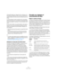 Page 241241
Synchronisation
d’échantillonnage) pour l’appareil audio numérique et du 
timecode pour Cubase LE. Ainsi, tous les composants du 
système utiliseront la même source de référence pour leur 
timing.
La synchronisation d’audio numérique avec une horloge 
externe fonctionnant sur une fréquence d’échantillonnage 
est souvent appelée “resolving” ou “synchronisation word 
clock”. 
Si vous devez réaliser une synchronisation à des signaux 
externes, nous vous recommandons fortement de vous 
équiper des...