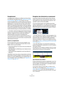 Page 5454
Enregistrement
Enregistrement
L’enregistrement s’effectue en utilisant une des principa-
les méthodes d’enregistrement (voir “Méthodes d’enregis-
trement de base” à la page 49). Lorsque vous avez 
terminé l’enregistrement, un fichier audio est créé dans le 
dossier Audio se trouvant dans le dossier Projets. Dans la 
Bibliothèque, un clip audio est alors créé pour le fichier 
audio et un événement audio jouant le clip entier apparaît 
dans la piste d’enregistrement. Enfin, une image de forme 
d’onde...
