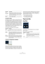 Page 2323
Les plug-ins d’effet fournis
La section Limiter
Le Limiter est conçu pour veiller à ce que le niveau de sor-
tie ne dépasse jamais un certain niveau défini, pour éviter 
tout écrêtage dans les appareils qui suivent. Les limiteurs 
conventionnels nécessitent habituellement des réglages 
très précis des paramètres Attack et Release, pour éviter 
que le niveau de sortie ne dépasse le niveau de seuil fixé. 
Le Limiter peut régler et optimiser automatiquement le pa-
ramètre Release en fonction du matériau...