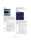 Page 3333
Les plug-ins d’effet fournis
Chopper
Chopper est une combinaison d’effet de Trémolo et 
d’Autopan. Il utilise différentes formes d’ondes afin de mo-
duler le niveau du signal (Trémolo) et sa position dans 
l’image stéréo (panoramique automatique gauche-droite). 
Les paramètres de modulation peuvent être réglés ma-
nuellement ou synchronisés au tempo. Ses paramètres 
sont les suivants : 
Plug-ins de restauration
Cette section regroupe les descriptions des plug-ins 
“Restoration”.
Grungelizer
Le...