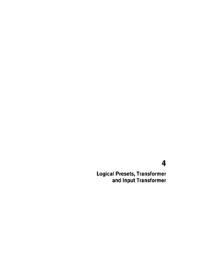 Page 514
Logical Presets, Transformer
and Input Transformer 