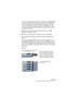 Page 411CUBASE SE
Traitement et quantification MIDI 20 – 411
La fonction “Dissoudre les Conteneurs” analyse les conteneurs MIDI 
à la recherche des événements répartis sur des canaux MIDI diffé-
rents, puis distribue les événements dans de nouveaux conteneurs 
sur de nouvelles pistes, une pour chaque canal MIDI trouvé. Ceci 
vous permet de travailler individuellement sur chaque partie musicale. 
Procédez comme ceci :
1.Sélectionnez le ou les conteneur(s) contenant des notes MIDI 
réparties sur différents...