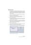 Page 611CUBASE SE
Raccourcis clavier 30 – 611
Définir des macros
Une macro est une combinaison de plusieurs fonctions ou comman-
des, à effectuer en une seule fois. Par exemple, sélectionner tous les 
événements de la piste audio sélectionnée, supprimer la composante 
continue, normaliser les événements et les dupliquer, tout cela en une 
seule commande.
Les macros se définissent dans le dialogue des Raccourcis Clavier :
1.Cliquez sur le bouton Montrer Macros.
Les réglages de Macro s’affichent dans la partie...