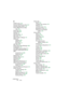 Page 792CUBASE SX/SL792 Index
A
ACID® loops 422
Activate Next/Previous Part
 537
Activate project button
 734
Active ASIO Ports for Data 
only
 709
Active Part
 536
Active Staff
 597
Add Bus
 18
Add Child Bus
 19
Add Track
 116
Adjust Fades to Range
 181
Aftertouch
Deleting
 566
Editing
 562
Recording
 77
AIFF files
 663
Always Send Start Message
 689
Angle Mode
 310
Any (MIDI channel setting)
 72
Apogee UV22/UV22 HR
 260
APP
Introduction to
 683
Setting up
 687
Appearance
 775
Applying effects
 374
Archiving...