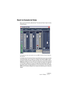 Page 91CUBASE LELeçon 3 : Mixage 8 – 91
Ouvrir la Console de Voies
Pour ouvrir la Console, sélectionnez “Console de Voies“ dans le menu 
Périphériques.
La Console avec deux voies audio et une voie MIDI. À droite se trouve le fader de 
gain général.
La fenêtre de la Console de Voies ressemble beaucoup à une console 
conventionnelle, avec un fader sur chaque voie audio et MIDI. Cette 
Console contient le même nombre de voies qu’il y a de pistes audio et 
MIDI dans le Projet en cours. En plus du fader de chaque...